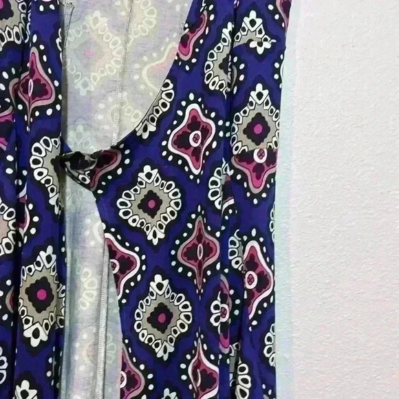 Diane Von Furstenberg DVF Womens Heerlen Size 6 Print Indigo V-Neck Wrap Dress - Picture 10 of 11